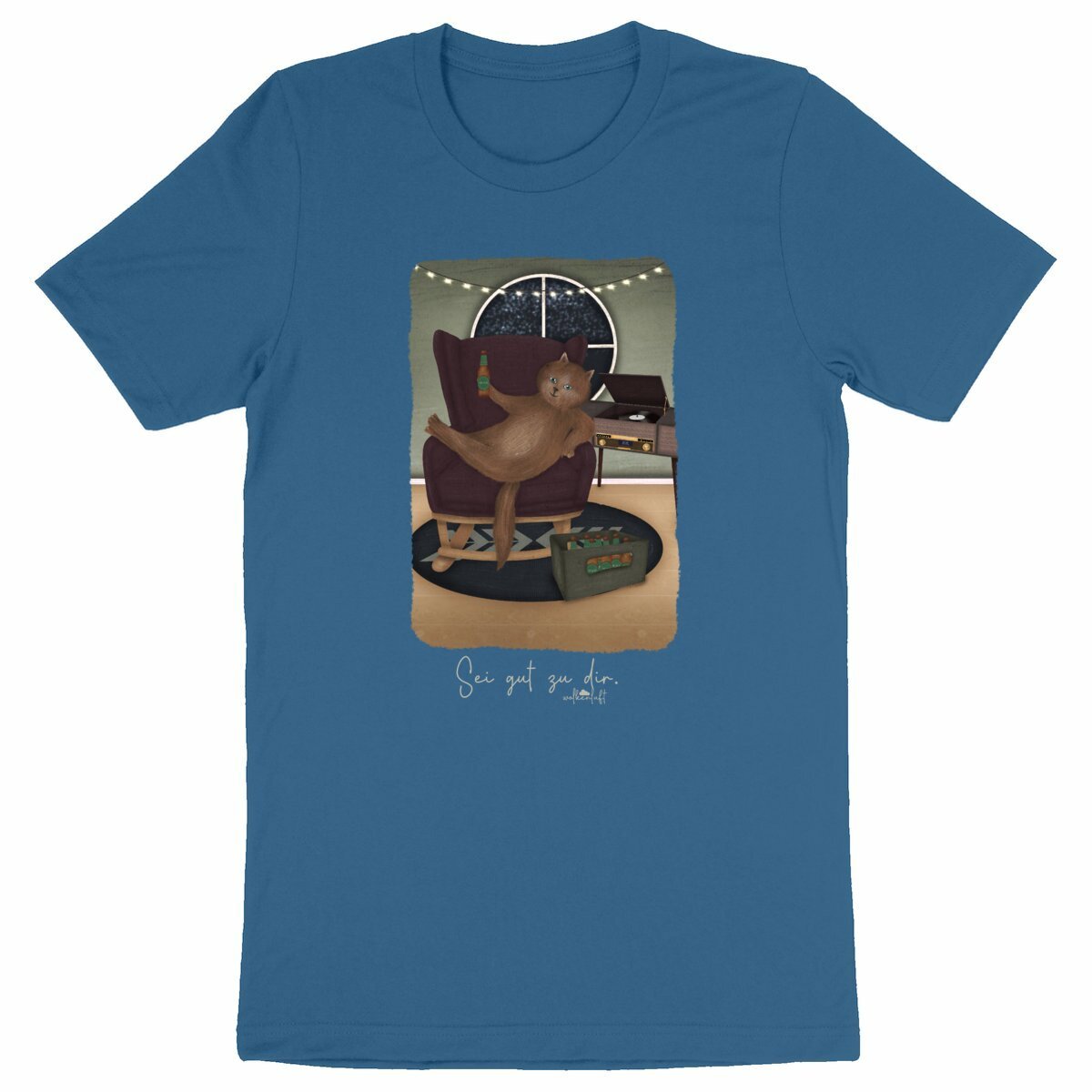 Beer Cat - Unisex T-Shirt aus Bio-Baumwolle